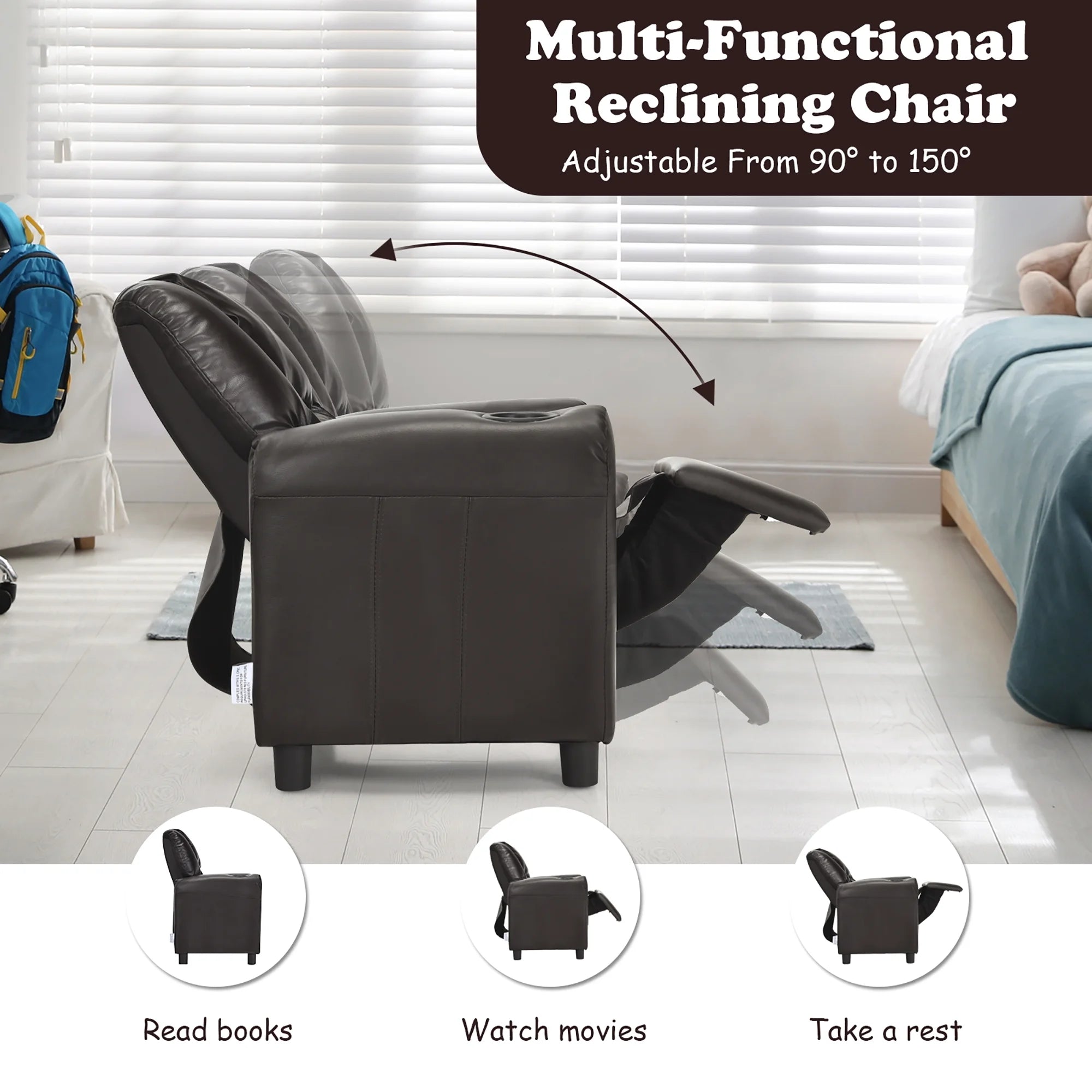 Kids Leather Recliner Chair